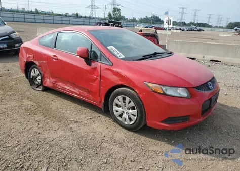 2012 Honda Civic Lx z USA, uszkodzony, nr VIN 2HGFG3B51CH555573